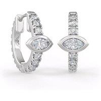 Cervin Blanc Women's 18ct White Gold 10mm Full Eternity Diamond Hoops 0.70ct Marquise Pair in Silver