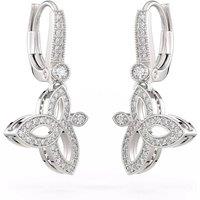 Cervin Blanc Women's Diamond Lotus Flower Drop Earrings in 18ct White Gold in Silver