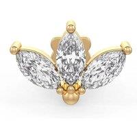 Cervin Blanc Women's 18ct Yellow Gold Marquise Diamond Lotus Nose Pin Stud