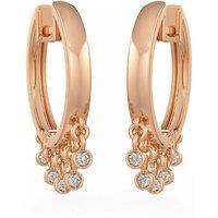 Cervin Blanc Women's Dewdrop Diamond Hoop Earrings in 18ct Rose Gold