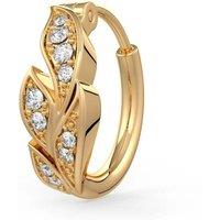 Cervin Blanc Women's 18ct Yellow Gold Diamond Leaf Nose Hoop - Intricate Leaf Design