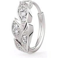 Cervin Blanc Women's 18ct White Gold Diamond Leaf Cartilage Earring - Intricate Leaf in Silver
