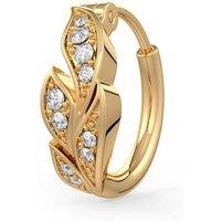 Cervin Blanc Women's 18ct Yellow Gold Diamond Leaf Cartilage Earring - Intricate Leaf