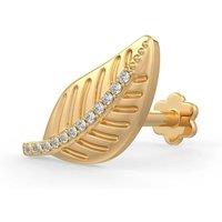 Cervin Blanc Women's 18ct Yellow Gold Diamond Leaf Nose Stud Threaded Piercing