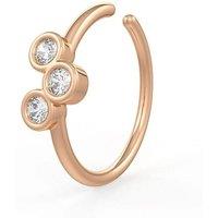 Cervin Blanc Women's Skinny Trilogy Diamond Nose Hoop Ring in 18ct Rose Gold