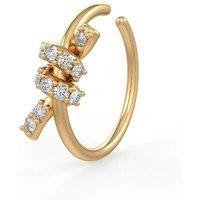 Cervin Blanc Women's Skinny Knot Diamond Nose Ring in 18ct Yellow Gold