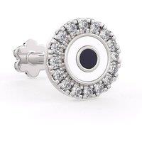 Cervin Blanc Women's Evil Eye Diamond Nose Stud in 18ct White Gold Nasal Piercing in Silver
