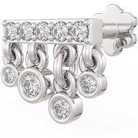 Cervin Blanc Women's 0.10ct Waterfall Diamond Nose Stud in 18ct White Gold with Droplets in Silver