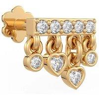 Cervin Blanc Women's 0.10ct Waterfall Heart Diamond Nose Stud in 18ct Yellow Gold