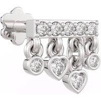 Cervin Blanc Women's 0.10ct Waterfall Heart Diamond Nose Stud in 18ct White Gold in Silver