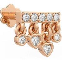 Cervin Blanc Women's 0.10ct Waterfall Heart Diamond Nose Stud in 18ct Rose Gold