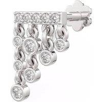Cervin Blanc Women's 0.12ct Waterfall Diamond Nose Stud in 18ct White Gold with Droplets in Silver