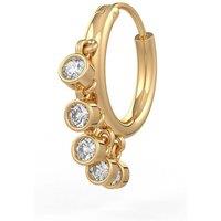Cervin Blanc Women's 18ct Yellow Gold Diamond Nose Hoop Ring with Bezel Charms