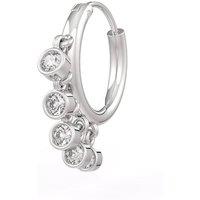 Cervin Blanc Women's 18ct White Gold Diamond Nose Hoop Ring with Bezel Charms in Silver