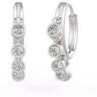 Cervin Blanc Women's 18ct White Gold 0.12ct G VS Diamond Cartilage Hoop Bezel Charm in Silver