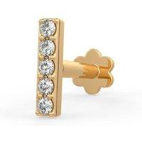 Cervin Blanc Women's 18ct Yellow Gold Diamond Eternity Bar Nose Stud Piercing