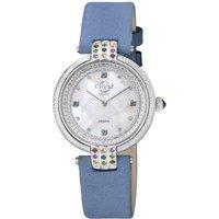GV2 Women's Matera 12806 Diamond Swiss Quartz Watch in Light Blue