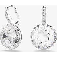 Swarovski Women's Millenia Rhodium Plated Round White Crystal Drop Earrings 5731149 in Silver
