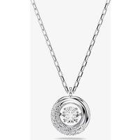 Swarovski Women's Dextera Rhodium Plated Round White Crystal Pendant Necklace 5733400 in Silver | Size: 45 cm