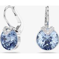 Swarovski Women's Bella Rhodium Plated Blue Crystal V Drop Earrings 5734234