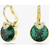 Swarovski Women's Bella Gold Tone Plated Green Crystal V Drop Earrings 5735389