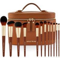 Spectrum Women's Pantherine Beautcase Vanity Case With 12 Piece Makeup Brush Gift Set (Worth &pound;129.99) in Brown