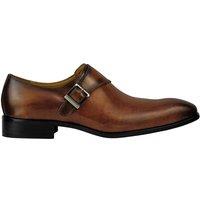 XPOSED Men's Elegant Real Leather Slip-On Loafers With Buckle Strap in Tan | Size: 7