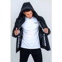 BCouture Men's Hooded Puffer Jacket in Black | Size: 2XL
