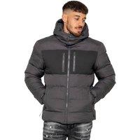Enzo Men's Padded Puffer Jacket in Charcoal | Size: Medium