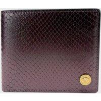 Versace Men's Medusa Leather Bi-fold Leather Wallet Garnet Brown