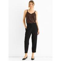 Gini London Women's Black Ankle Grazer Cigarette Tailoring Trousers | Size: 14