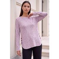Roman Women's Round Hem Button Top in Wine | Size: 10