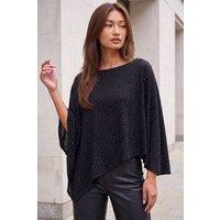 Roman Women's Stretch Cape Top in Black | Size: 10