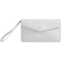 Bags of Joy Women's Faux Leather Envelope Wristlet Bag in White