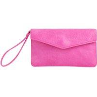 Bags of Joy Women's Faux Leather Envelope Wristlet Bag in Fuchsia