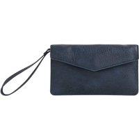 Bags of Joy Women's Faux Leather Envelope Wristlet Bag in Navy
