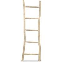 Berkfield Home Towel Ladder with 5 Rungs Teak 45x150 cm Natural in Brown