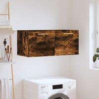 Berkfield Home Wall Cabinet Smoked Oak 80x36.5x35 cm Engineered Wood in Brown