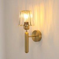 Pheashine Modern Gold Nordic Wall Light, Fluted Glass E27 for Bedroom Bulb not