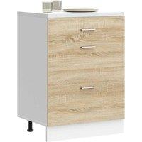 Berkfield Home Kitchen Base Cabinet Sonoma Oak Engineered Wood in Brown