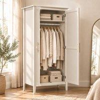 STILVORA 2 Door Wardrobe with Hanging Rail & Top Shelf in Beige