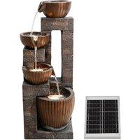 Gardenwize Solar Copper Falls Water Feature with LED Lights & Battery Backup