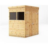 Mercia 7 x 7 Feet Shiplap Corner Shed - L207.5 x W207.5 x H200.6 cm - Brown in Light Brown