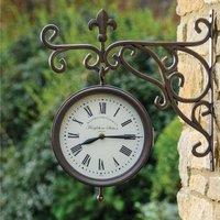 mysmartbuy Victorian Style Wall Clock & Thermometer, Glass Face, Indoor Outdoor