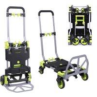 Crystals 2-in-1 Folding Sack Truck Trolley Platform Cart 120kg Load Capacity in Black