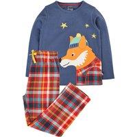 Frugi Boy's Caden Check PJs in Red | Size: 2-3 Years