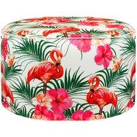 Gardenwize Flamingo Inflatable Outdoor Pouf Ottoman Footstool in Pink