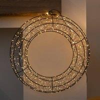 Samuel Alexander 50cm Light up 3D Metal Christmas Wreath with 720 Warm White LEDs in Black
