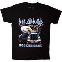 Rock Off officially Licensed Products Def Leppard Rock Brigade Truck T-Shirt in Black | Size: XL