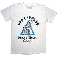 Rock Off officially Licensed Products Def Leppard Rock Brigade T-Shirt in White | Size: Large